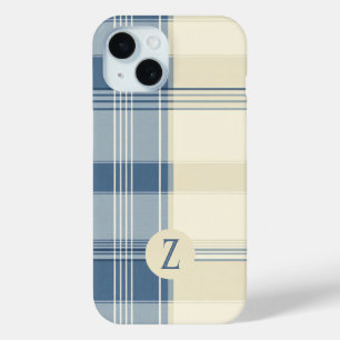 Navy and Cream Two-Tone Plaid Phone Case