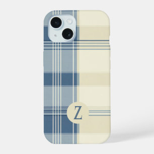 Navy and Cream Two-Tone Plaid Phone Case