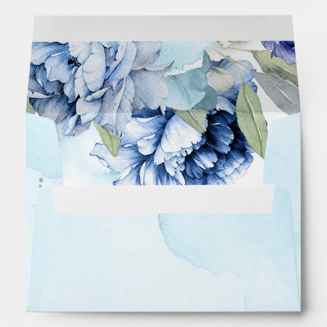 Navy and Dusty Blue Floral Envelope (Back (Bottom))