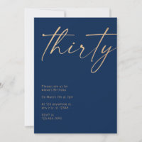 Navy and gold 30th birthday