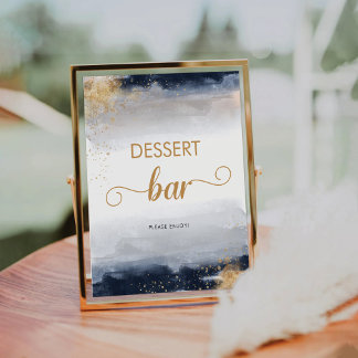 Navy and Gold Baby Shower Dessert Bar Sign