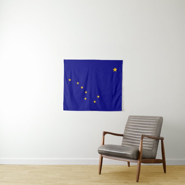 Navy and Gold Big Dipper with North Star Alaska Tapestry (In Situ (Horizontal))