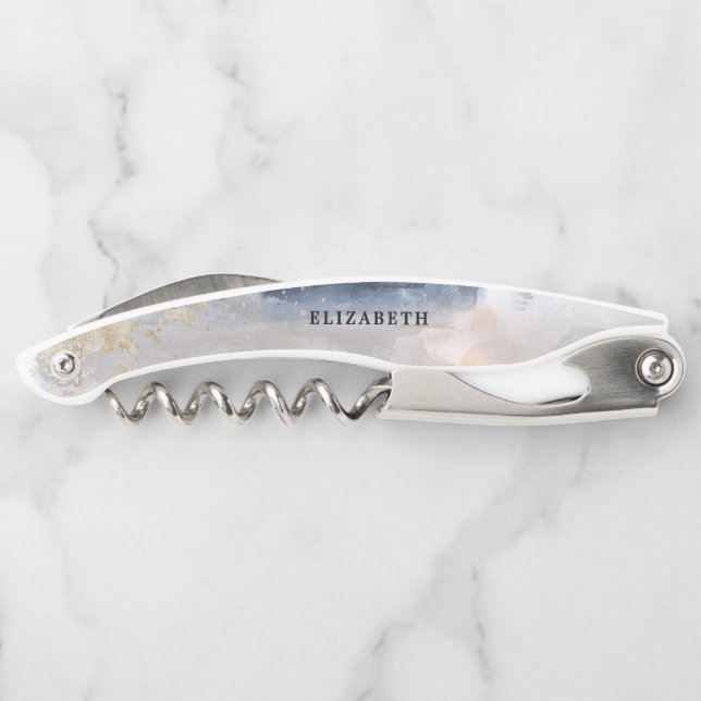 Navy and Gold Bridal Shower Corkscrew (Back)