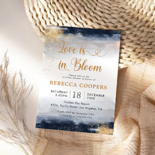 Navy and Gold Bridal Shower Invitation