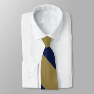 Navy and Gold Broad Broad University Stripe Tie