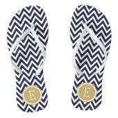 Navy and Gold Chevron Monogram Jandals (Footbed)
