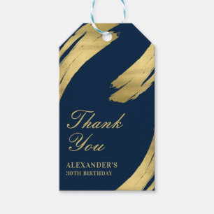 Navy and Gold Chic Elegant Thank you  Gift Tags