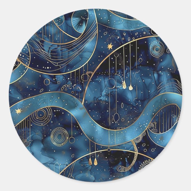 Navy and Gold Custom Astrology Sticker (Front)