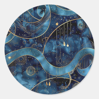Navy and Gold Custom Astrology Sticker