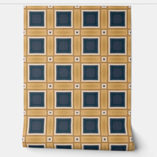 Navy and Gold Geometric Elegance Wallpaper