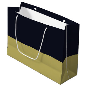 Navy and Gold Gift Bag - Large, Glossy