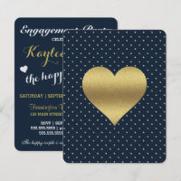 Navy And Gold Heart & Polka Dot Shower Party