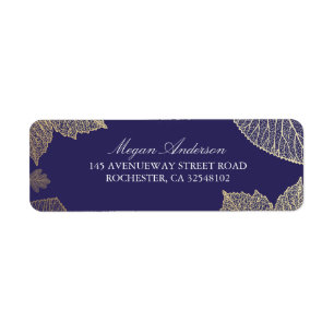 Navy and Gold Leaves Fall Wedding