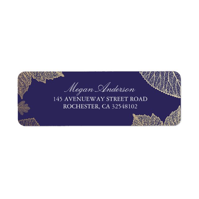 Navy and Gold Leaves Fall Wedding (Front)
