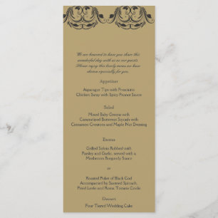 Navy and Gold Masquerade Wedding Menu