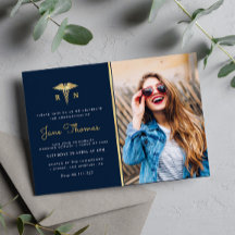 Navy and gold Nursing school graduation party