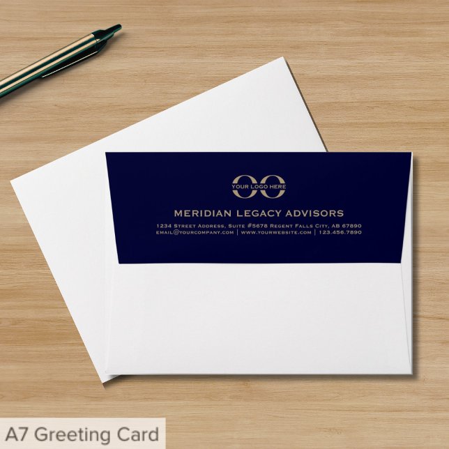 Navy and Gold Professional Envelope with Logo (Creator Uploaded)