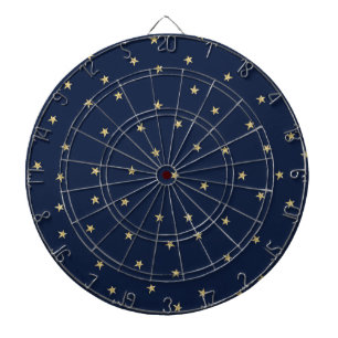 Navy And Gold Stars Dartboard