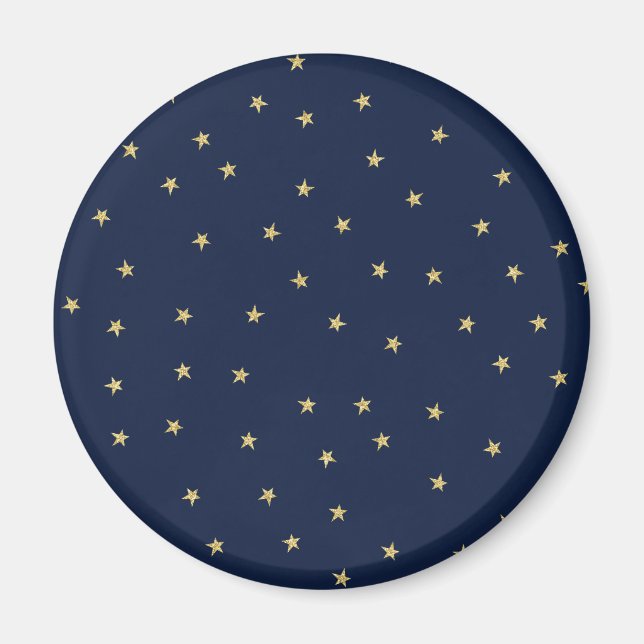 Navy And Gold Stars Magnet (Front)