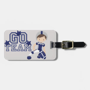 Navy and Gray Football luggage tag, personalize Luggage Tag
