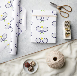Navy and Green Tennis Wrapping Paper