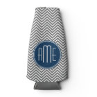 Navy and Grey Chevron Pattern Custom Monogram