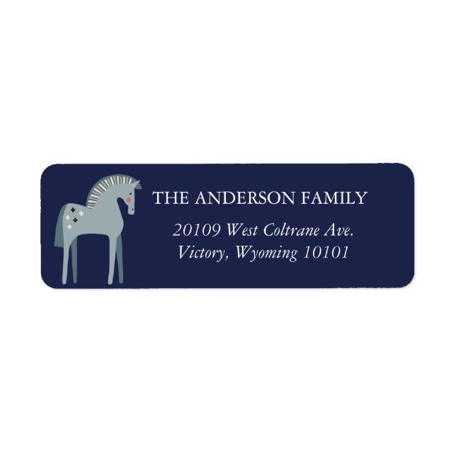 Navy and Grey Dala Christmas Horse (Front)