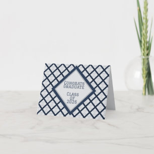 Navy and Grey Graduation Note Cards 2026