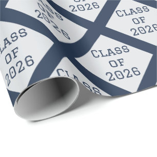 Navy and Grey Graduation Wrapping Paper 2026