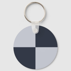 Navy and Grey Rectangles Key Ring