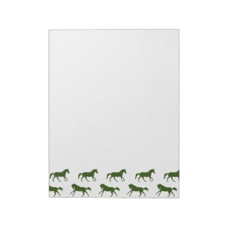 Navy and Hunter Galloping Horses Pattern Notepad