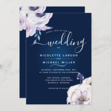Navy and Lilac Rose Wedding