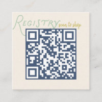 Navy and Mint Doodle Baby Registry QR Code