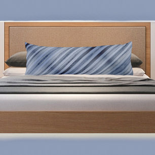 Navy and Pale Blue Striped Body Pillow