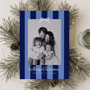 Navy and Periwinkle Striped Bow One Photo