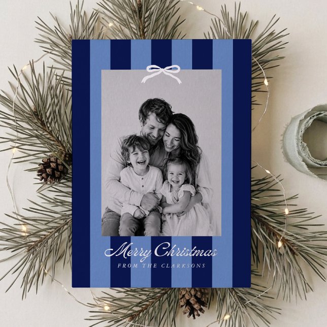 Navy and Periwinkle Striped Bow One Photo  (Creator Uploaded)
