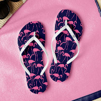 Navy and Pink Flamingo Pattern