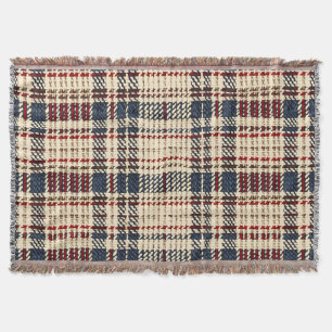 Navy and Red Cosy Plaid Pattern Throw Blanket