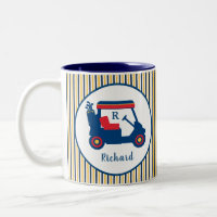 Navy and Red Golf Monogram Name 