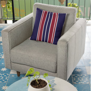 Navy and Red Stripes Cushion