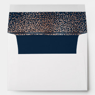 Navy and Rose Gold Glitter Wedding Envelopes