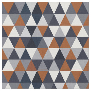 Navy and Rust Triangles I Fabric