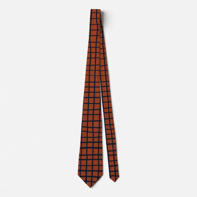 Navy and Rust (XV) Thread Pattern Tie (Front)