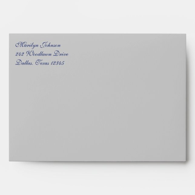 Navy and Silver Envelope for 5"x7" Sizes (Front)