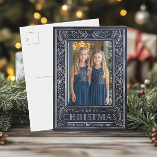 Navy and Silver Holiday Postcard