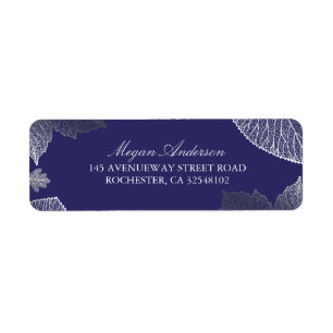 Navy and Silver Leaves Fall Wedding