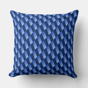 Navy and Sky Blue Abstract Squares Cushion