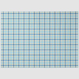 Navy and Sky Blue Tartan Plaid Tissue Paper