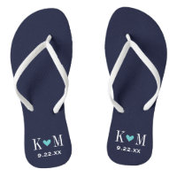 Navy and Turquoise Modern Wedding Monogram