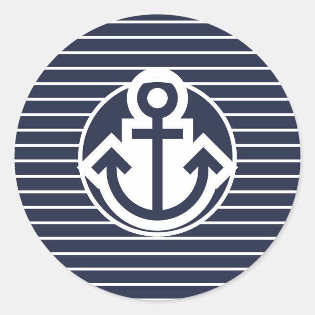 Navy and White Anchor Stickers (Front)